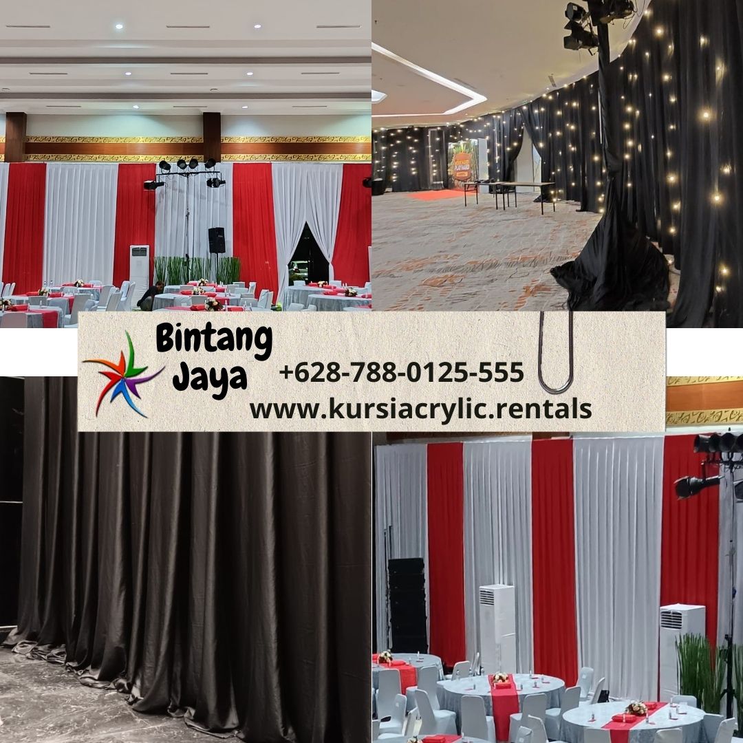 Sewa Tirai Merah Putih Dan Tirai Hitam Kain Lotto Area Indramayu