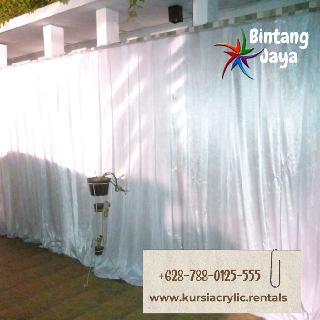 Sewa Tirai Putih Bahan Kain Filamin Area Terdekat Jakarta