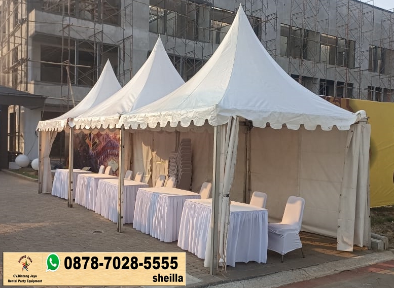 Solusi Sewa Tenda Pasar malam Bazzar Atap Kerucut Putih Area Jakarta