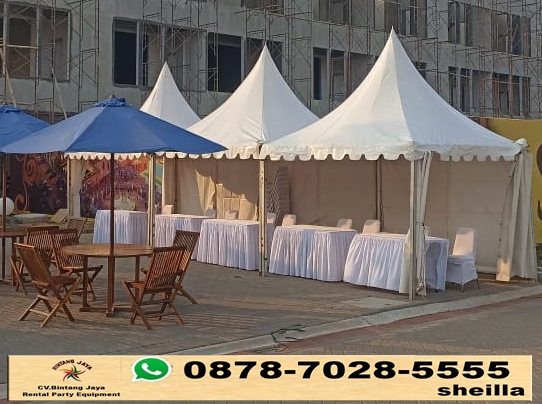 Solusi Sewa Tenda Pasar malam Bazzar Atap Kerucut Putih Area Jakarta