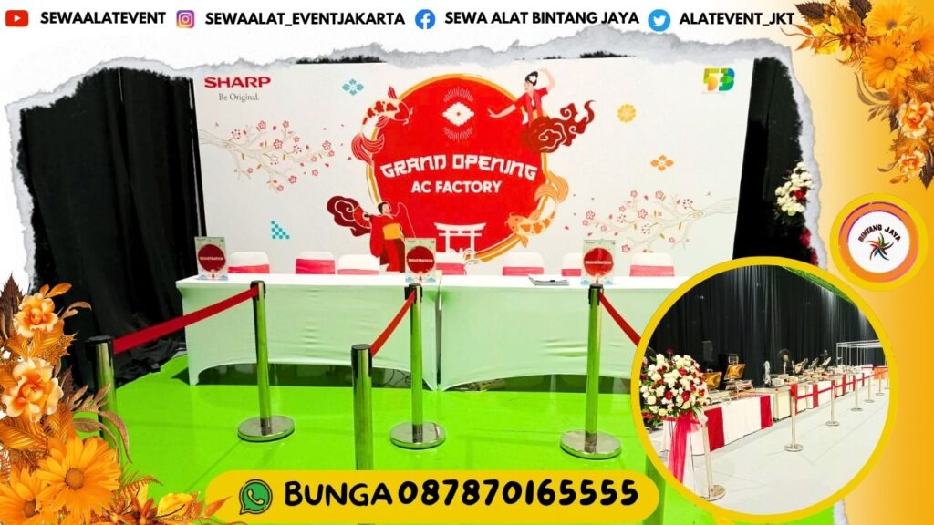 SEWA PODIUM TYPE KAYU VIP DAN TIANG ANTRIAN STAINLESS JAKARTA