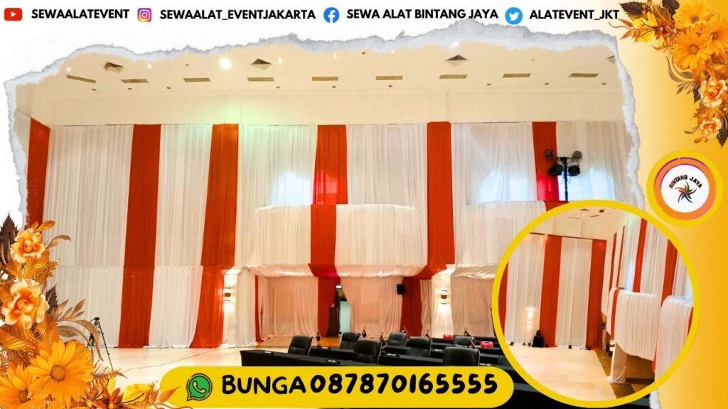 JASA SEWA KAIN FILAMIN TIRAI MERAH PUTIH AREA BANDUNG SIAP PASANG DI EVENT KENEGARAAN