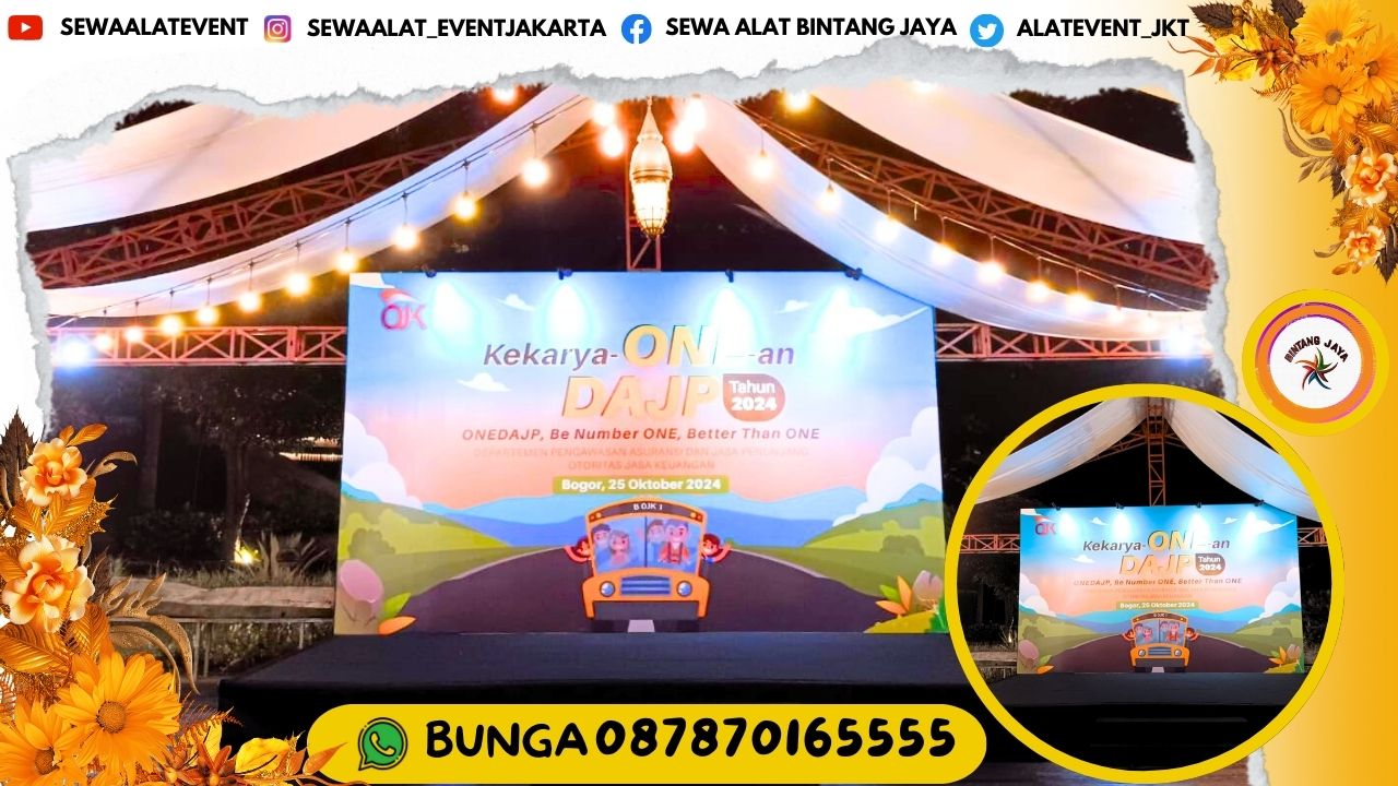 SEWA BACKDROP DAN PANGGUNG RANGKA KOKOH SIAP PASANG EVENT INDOOR AREA HAMBALANG