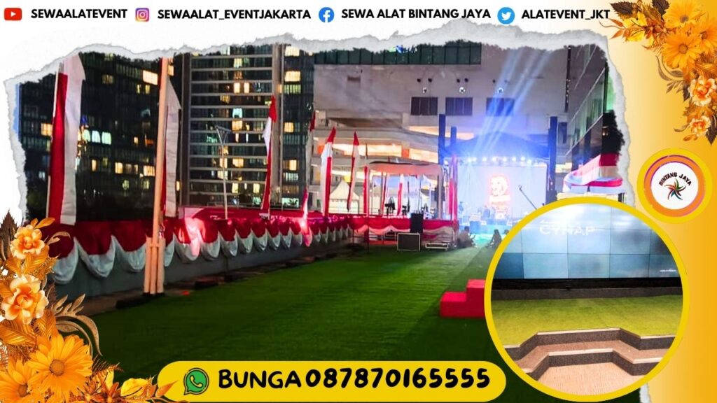 SEWA KARPET RUMPUT SINTETIS WARNA HIJAU FRESH SIAP MENGHIASI LANTAI EVENT AREA BOGOR
