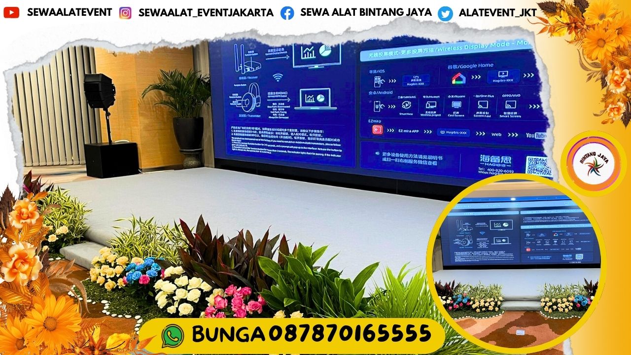Jasa Sewa Panggung Backdrop Dan Mini Garden Event Rapat Kerja Area Cikarang Bekasi