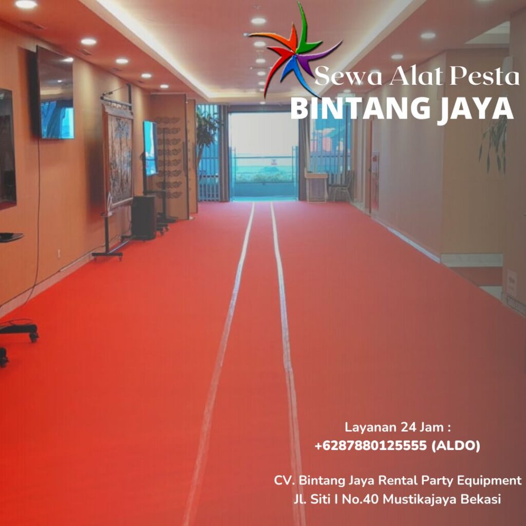 Rental Karpet Jalan Merah Dan Kursi Cover Putih Area Jakarta