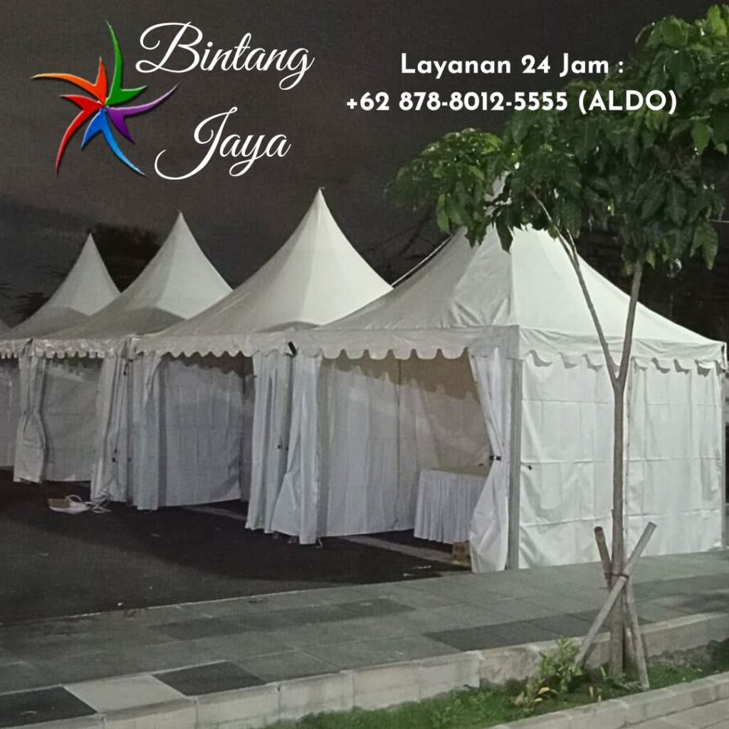 Layanan Sewa Tenda Sarnafil Atap Kerucut Putih Area Bogor