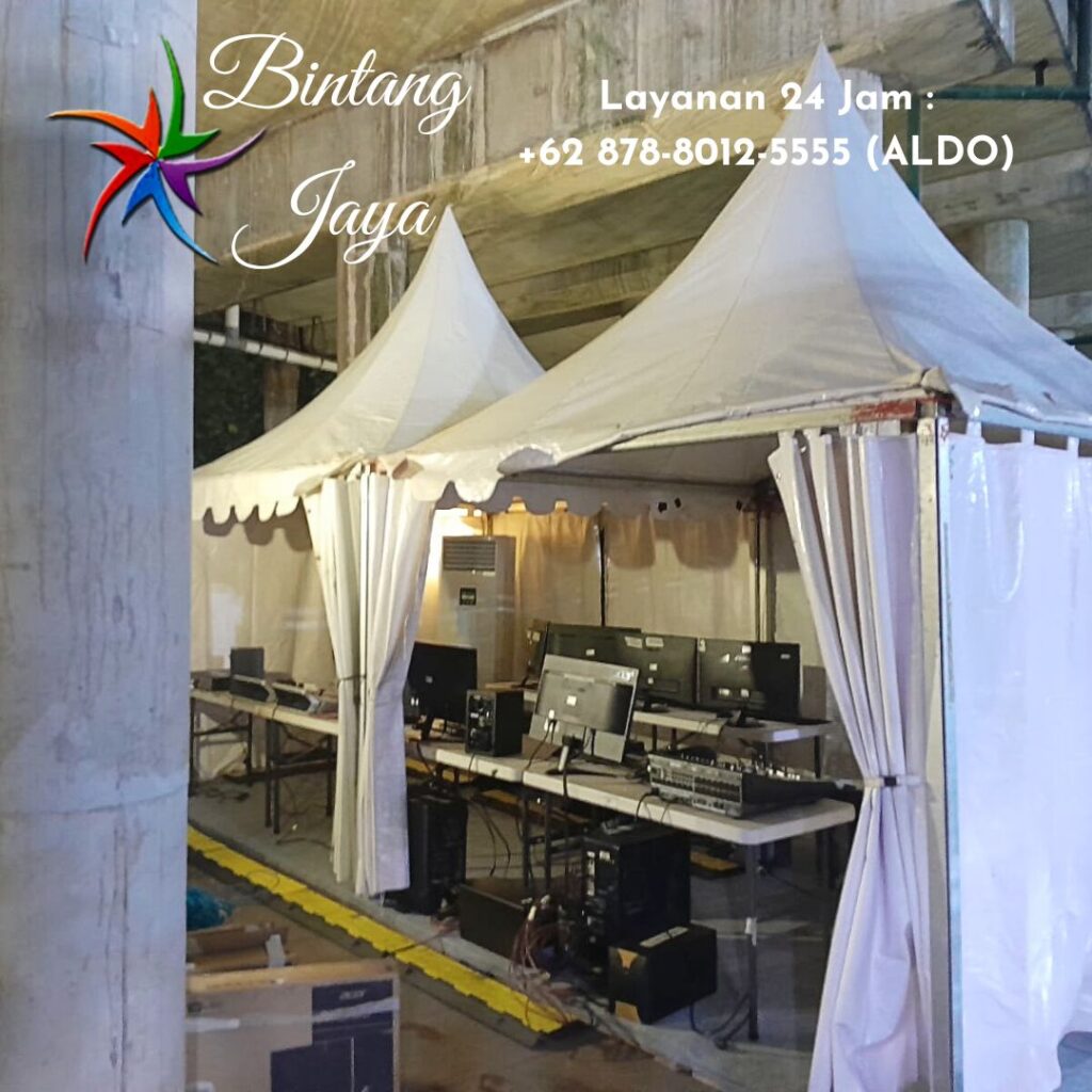 Layanan Sewa Tenda Sarnafil Atap Kerucut Putih Area Bogor