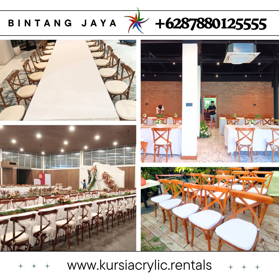 Pusat Sewa Kursi Cross Back VIP Kayu Jati Area Jakarta