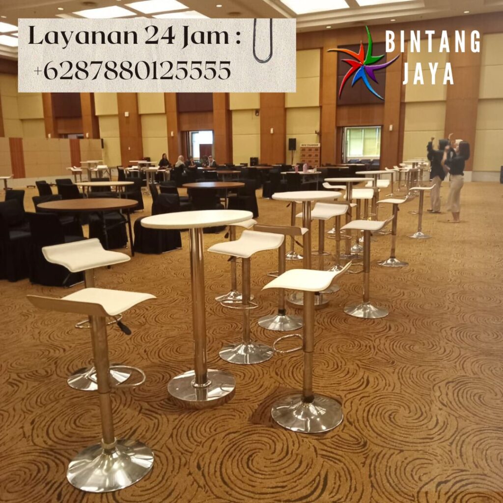 Sewa Barstool Putih Kaki stainless Area Jakarta