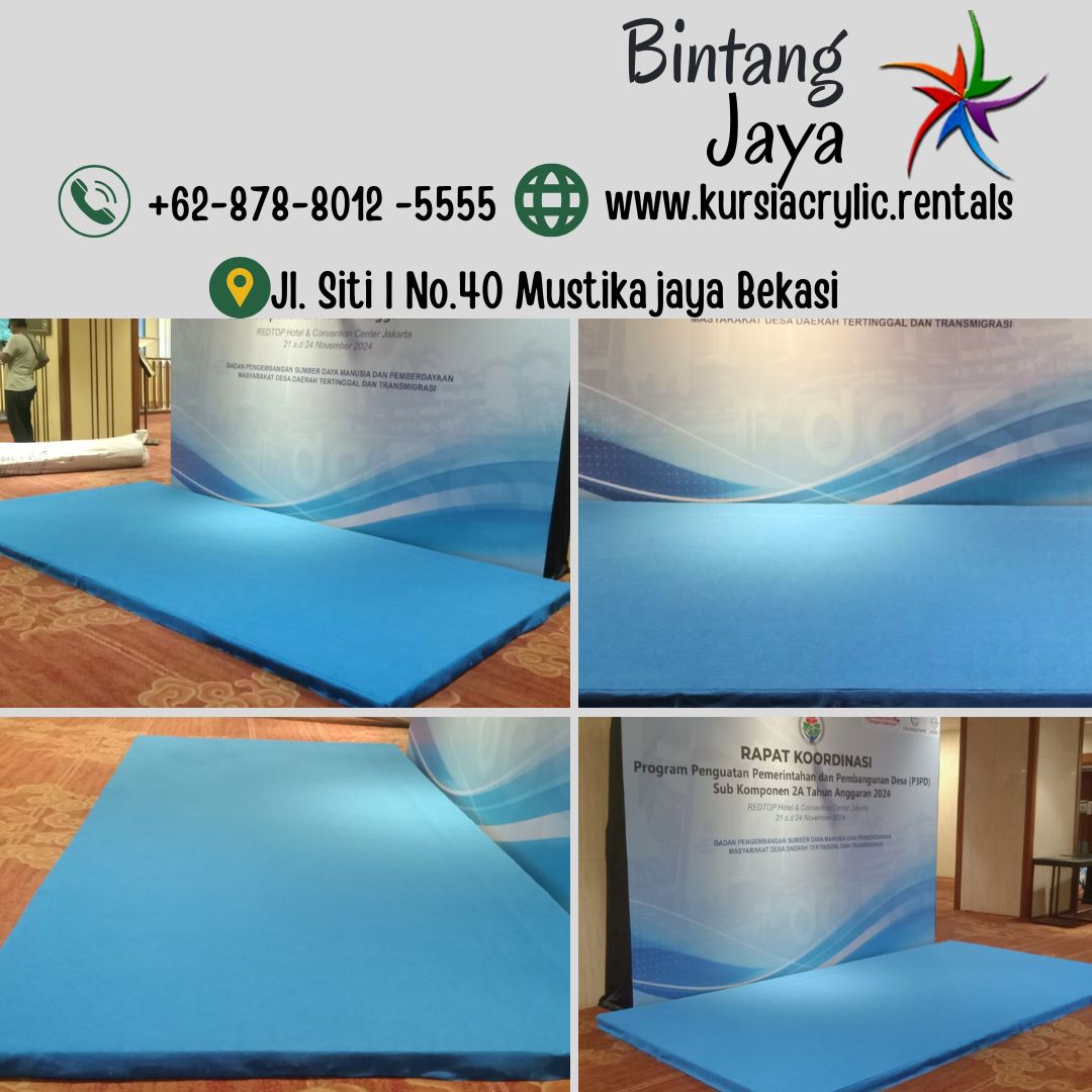 Sewa Panggung Flooring Tinggi 7cm Karpet Biru Area Jakarta