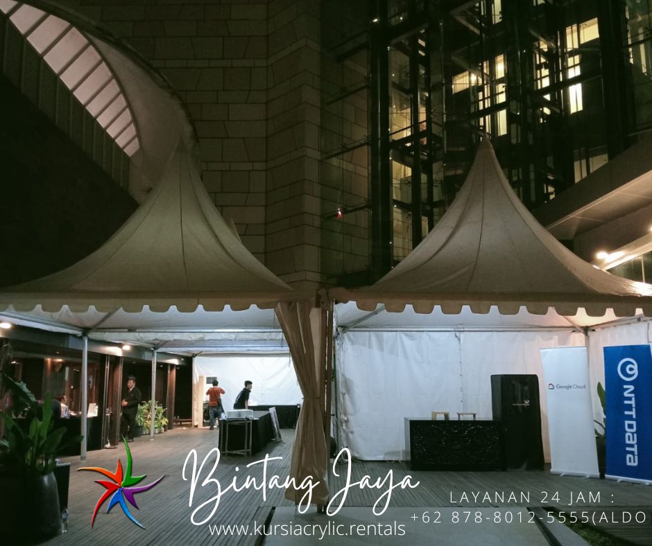 Sewa Tenda TPS Sarnafil Atap Kerucut Putih Area Jakarta