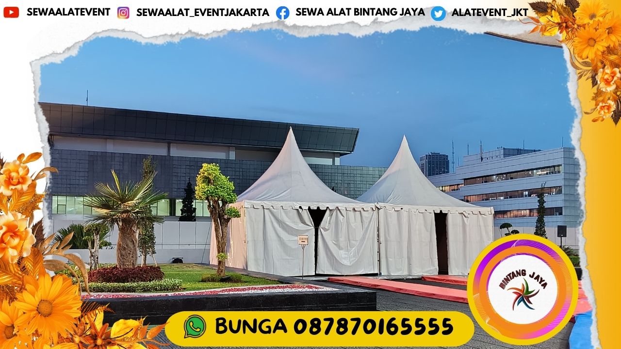TEMPAT SEWA TENDA TPS SARNAFIL ATAP KERUCUT PUTIH JAKARTA FREE ONGKIR SYARAT KETENTUAN BERLAKU