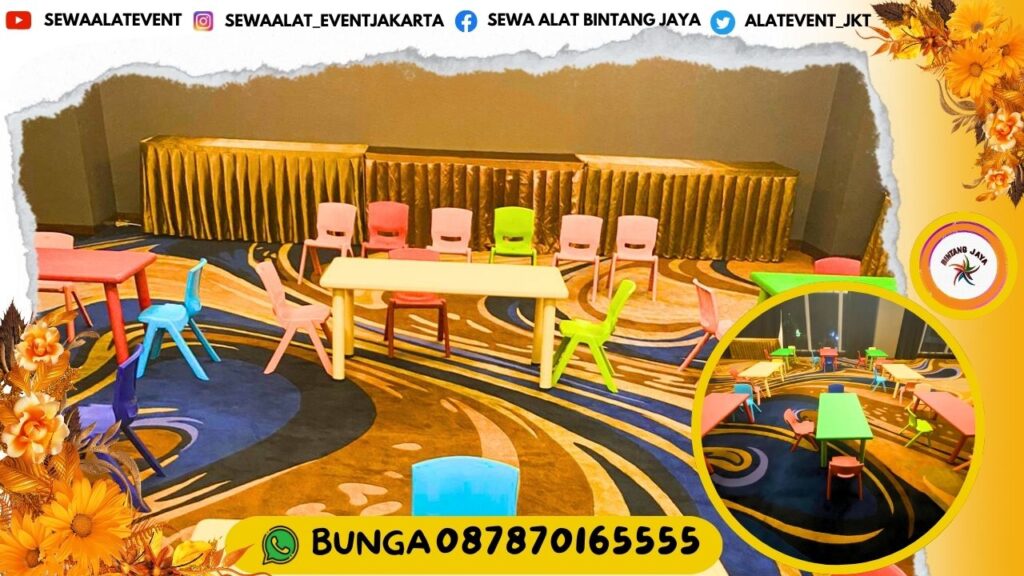 JASA SEWA MEJA DAN KURSI ANAK PLASTIK WARNA-WARNI AREA JAKARTA PUSAT PENGIRIMAN CEPAT