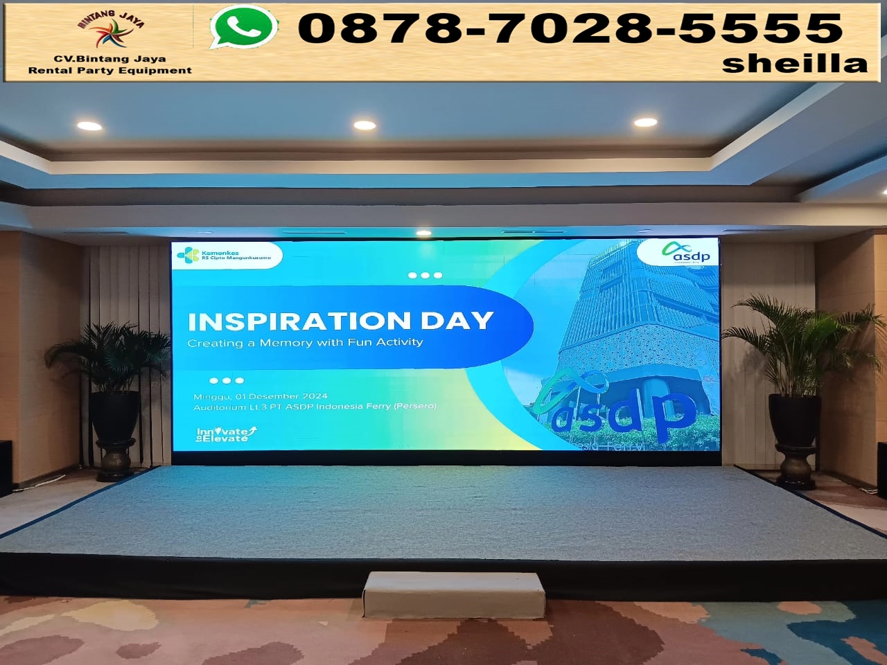 Rental Sewa Panggung Indoor Kotak Lengkap Karpet Dan Poni Di Jakarta