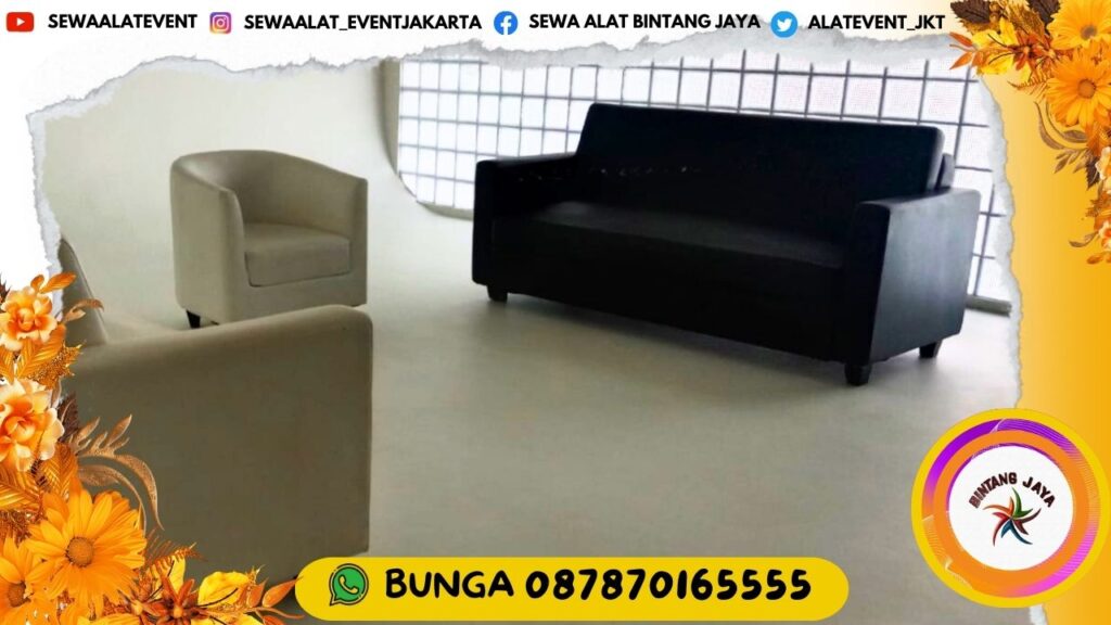 PUSAT SEWA SOFA HITAM TYPE DOUBLE SEATER WILAYAH JAKARTA PUSAT 2024