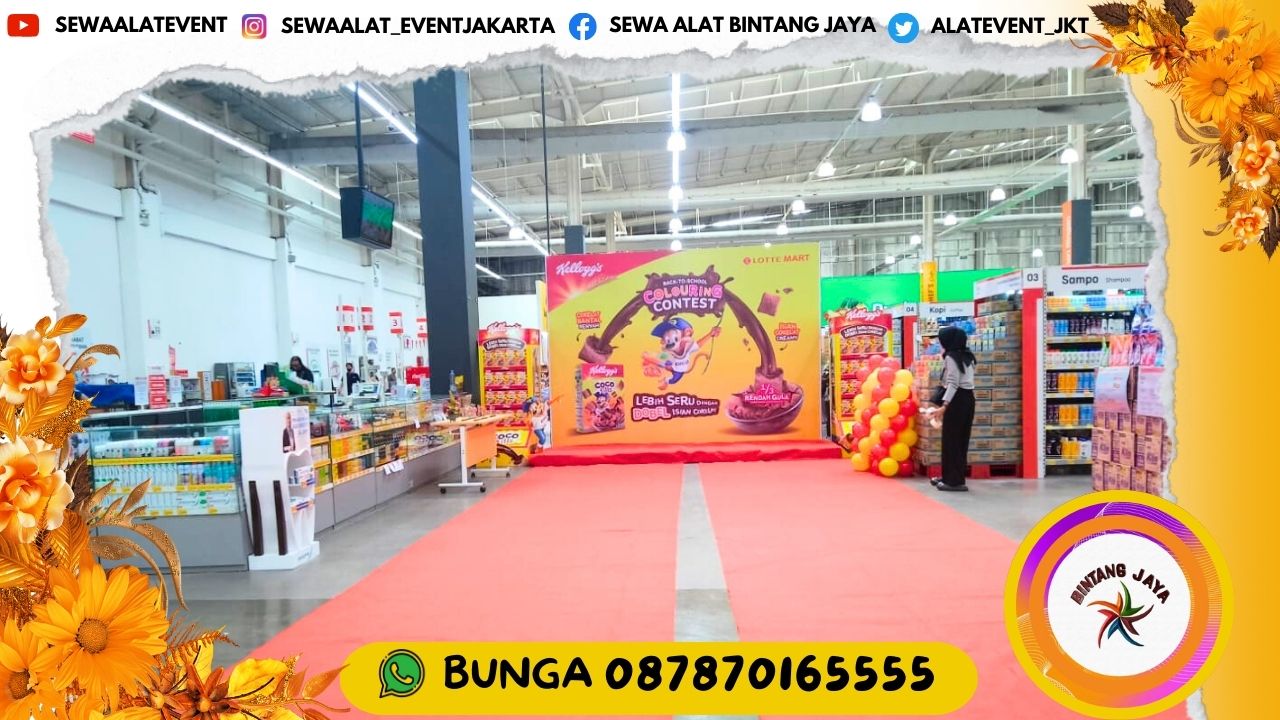 SEWA BACKDROP KARPET MERAH DAN KURSI FUTURA AREA JAKARTA CASHBACK PROMO AKHIR TAHUN 2024