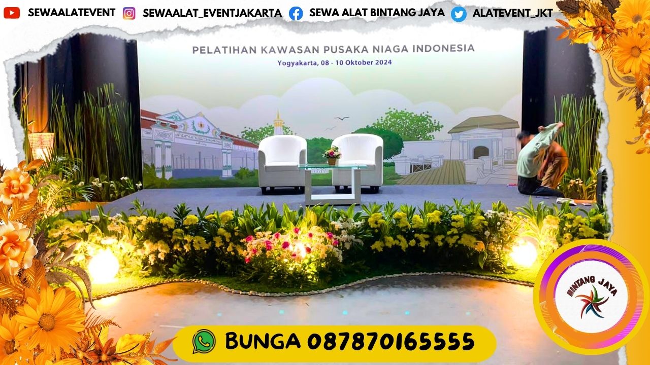 SEWA PANGGUNG DEKORASI BUNGA DAN TIRAI STAR LIGHT DI JAKARTA SIAP PASANG RAPIH DAN CEPAT