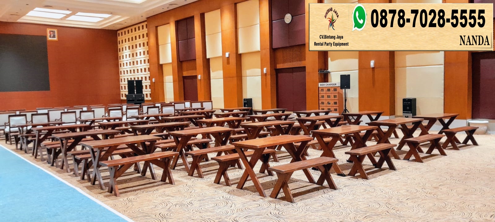Pusat Sewa Bangku Dan Meja Taman Kayu Coklat di Bandung