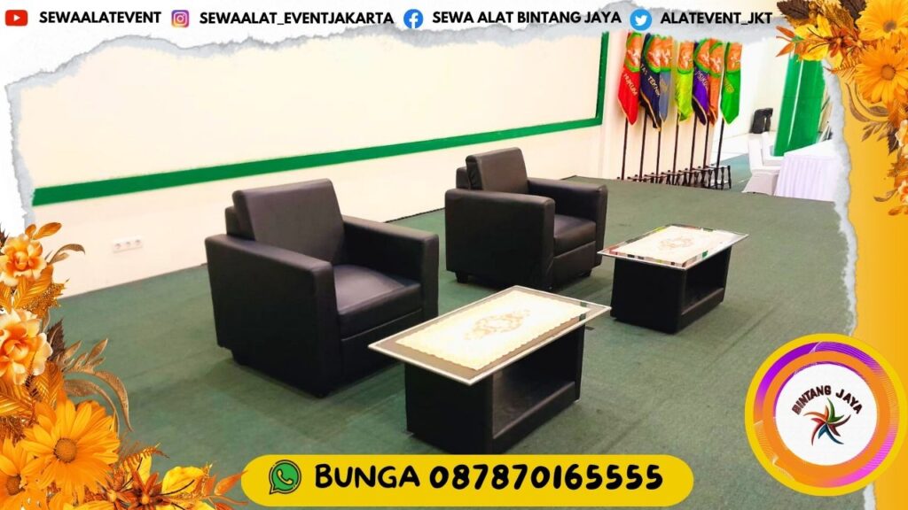 SEWA SOFA HITAM SINGLE EVENT TOYOTA SUNTER SIAP KIRIM SKALA BESAR