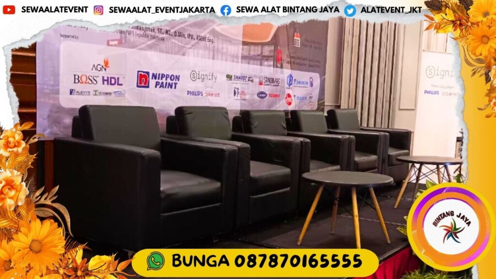 SEWA SOFA HITAM KULIT SINTETIS BERKUALITAS DI JAKARTA SIAP ANTAR FREE BIAYA KIRIM