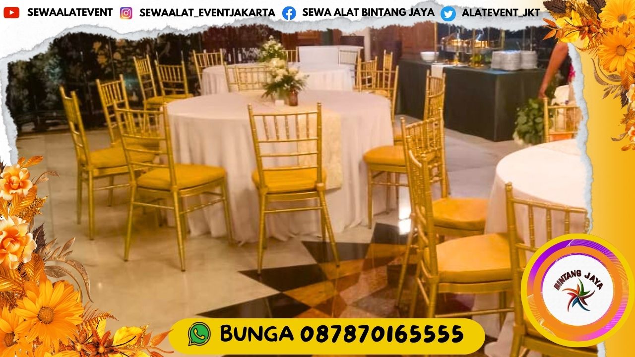 SEWA KURSI KAYU TYPE TIFFANY GOLD DAN BANTALAN AREA JAKARTA BOGOR DAN SEKITARNYA