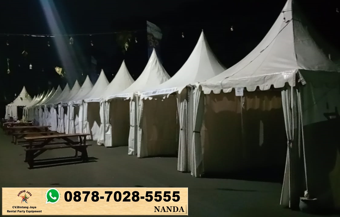 Sewa Tenda Sarnafil Atap Kerucut Putih Area Metland Cibitung Bekasi