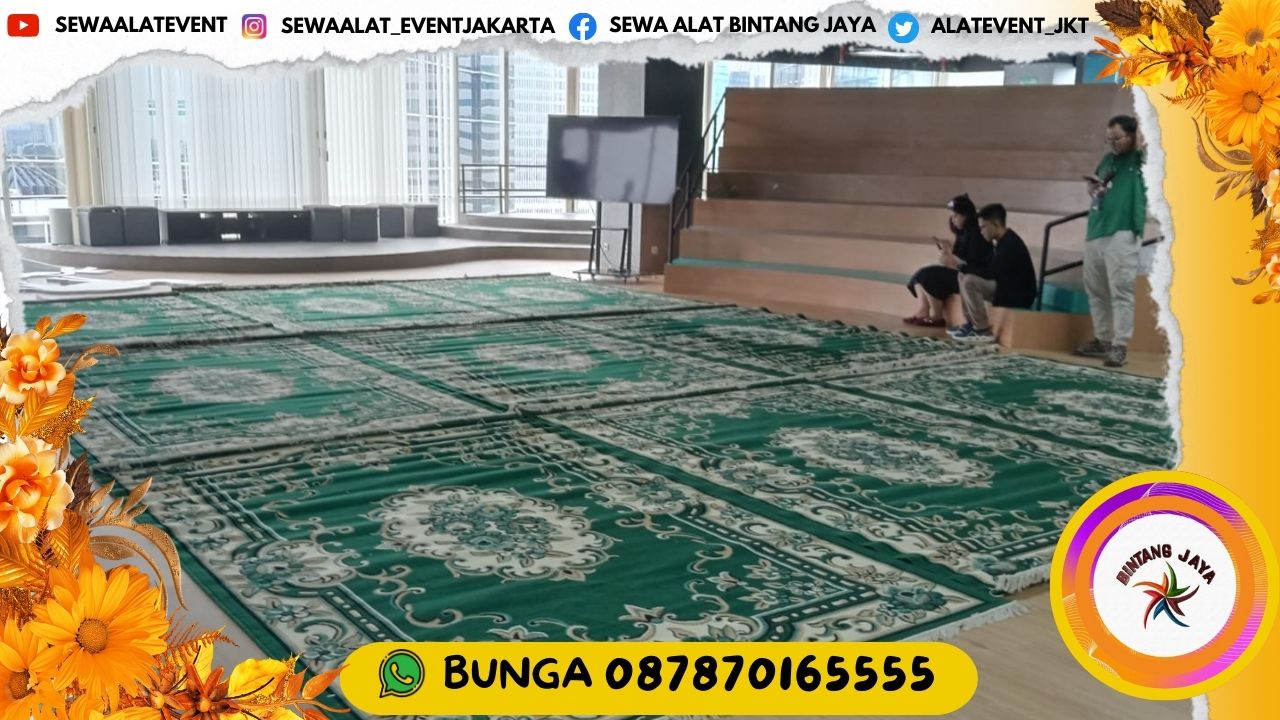 SEWA PERMADANI KARPET ALA TURKI HIJAU DAN COKELAT AREA BEKASI JAKARTA DAN SEKITARNYA