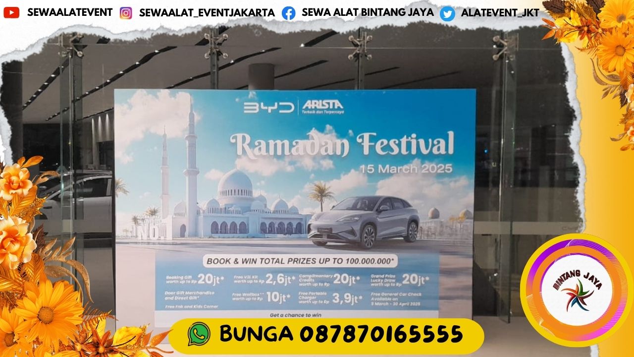 SEWA BACKDROP DAN LAMPU SOROT SPOT LIGHT DI JAKARTA UNTUK EVENT SPESIAL RAMADHAN