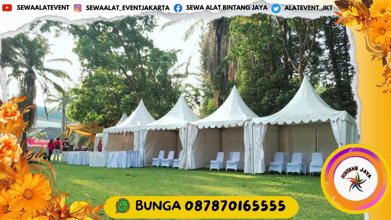RENTAL TENDA SARNAFIL ATAP PUTIH KERUCUT STOK BANYAK DI JAKARTA HARGA KOMPETITIF