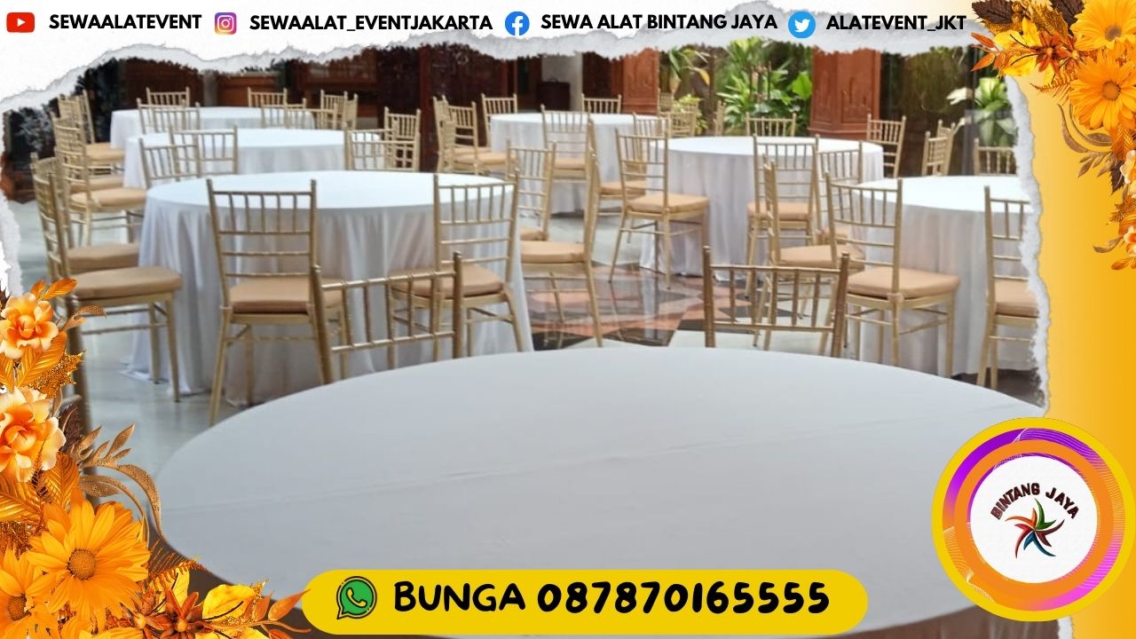 SEWA KURSI KAYU VIP TYPE TIFFANY GOLD AREA JAKARTA UNTUK EVENT KENEGARAAN