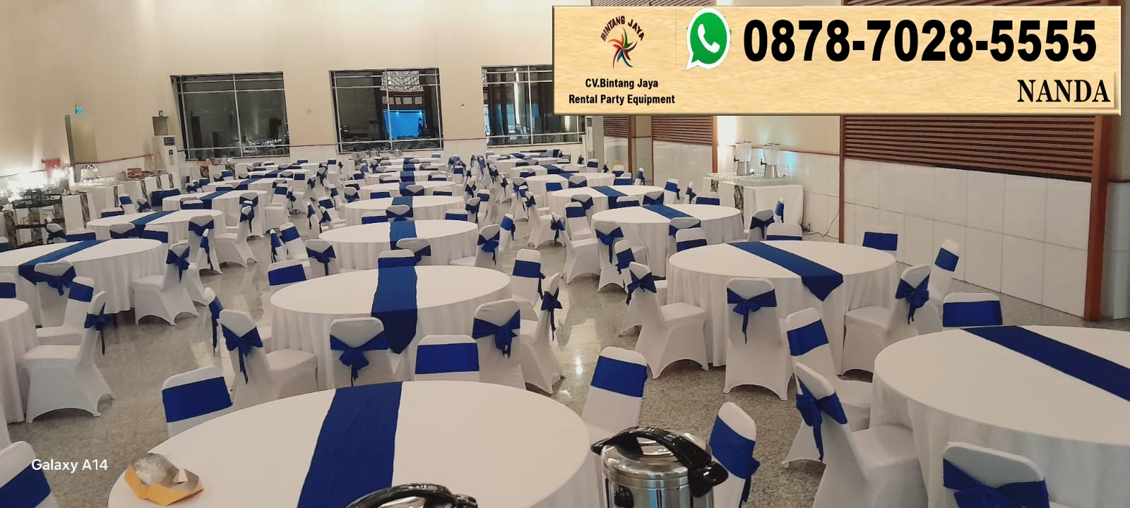 Jasa Sewa Round Table Cover Putih Tebar Area Jakarta
