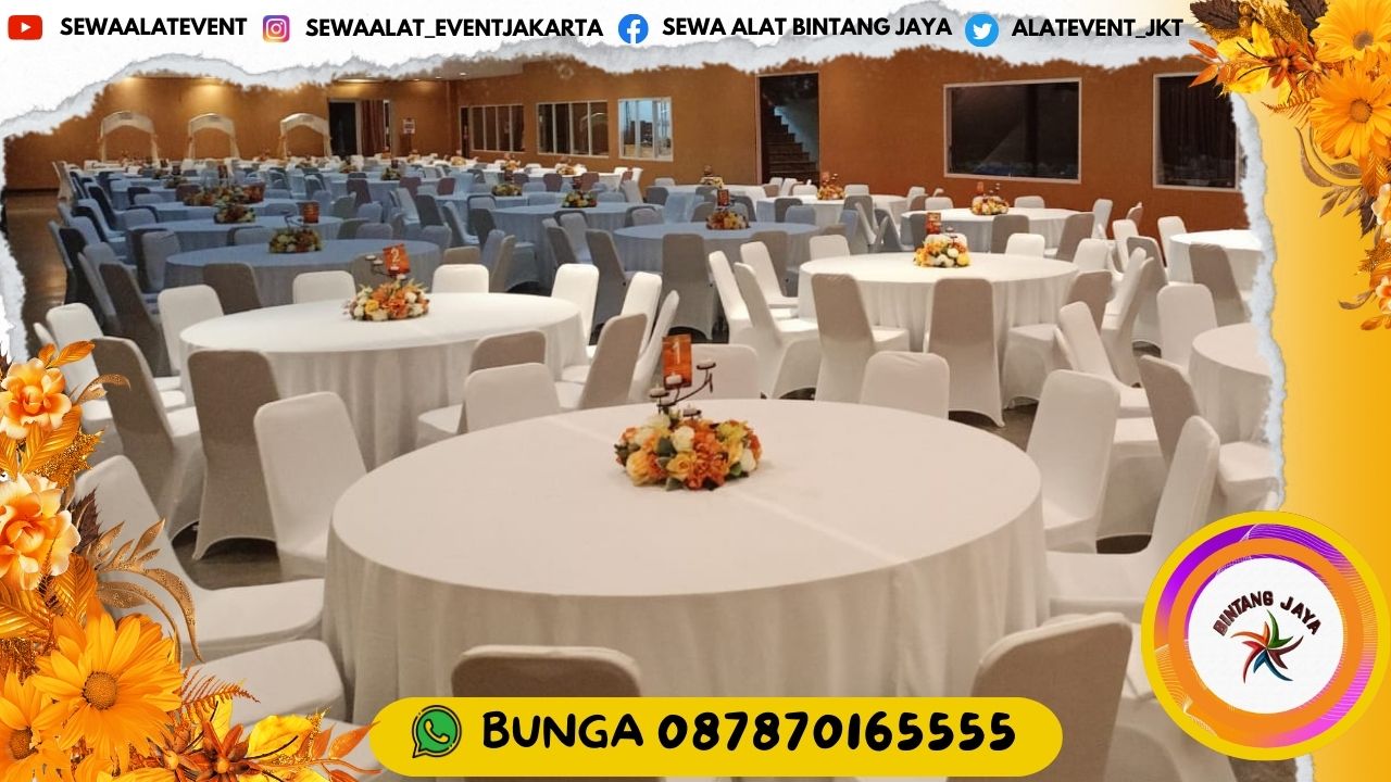MENYEWAKAN MEJA BULAT DAN KURSI FUTURA EVENT RS MAAYAPADA BOGOR JAWA BARAT