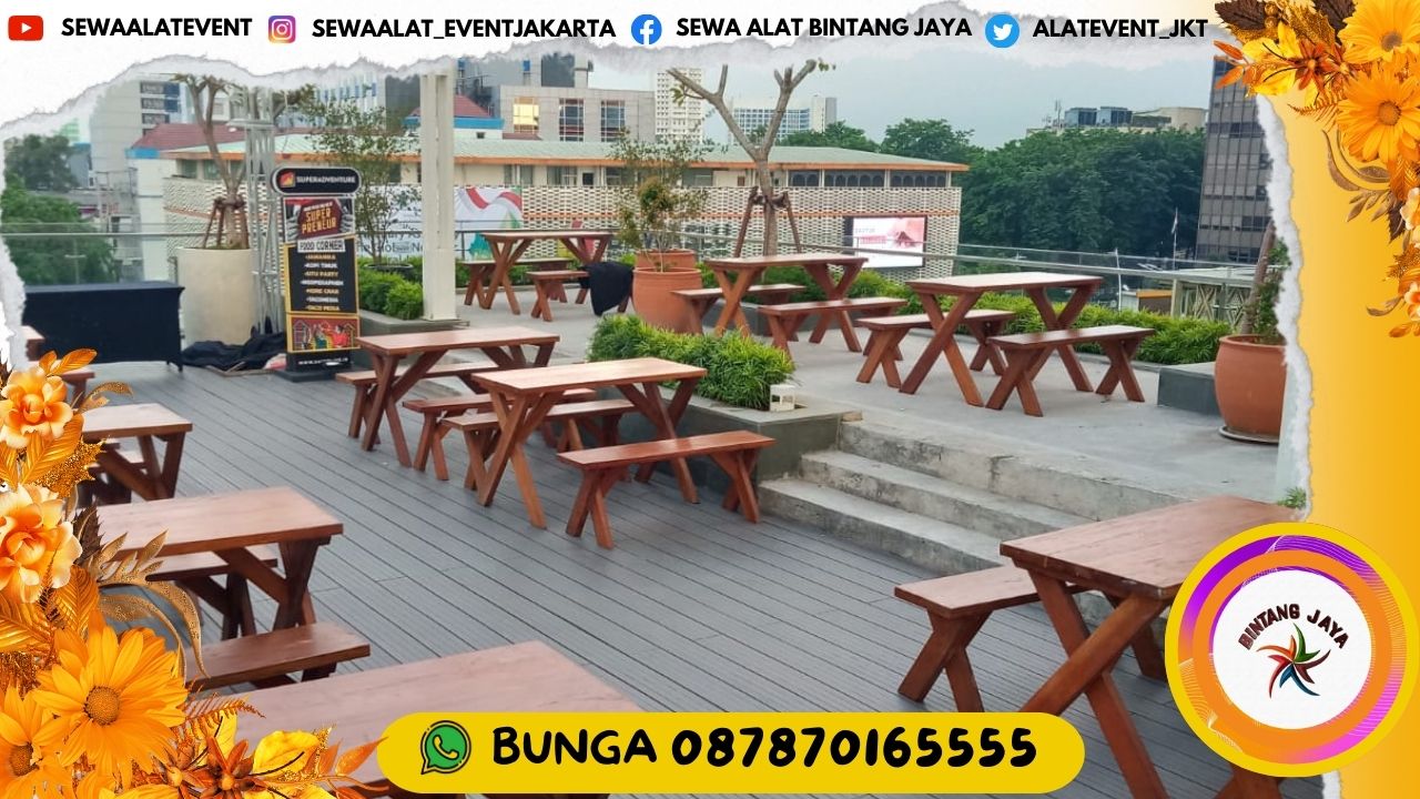 JASA SEWA BANGKU TAMAN EXTRA SET MEJA TAMAN EXTRA BAHAN JATI DI JAKARTA