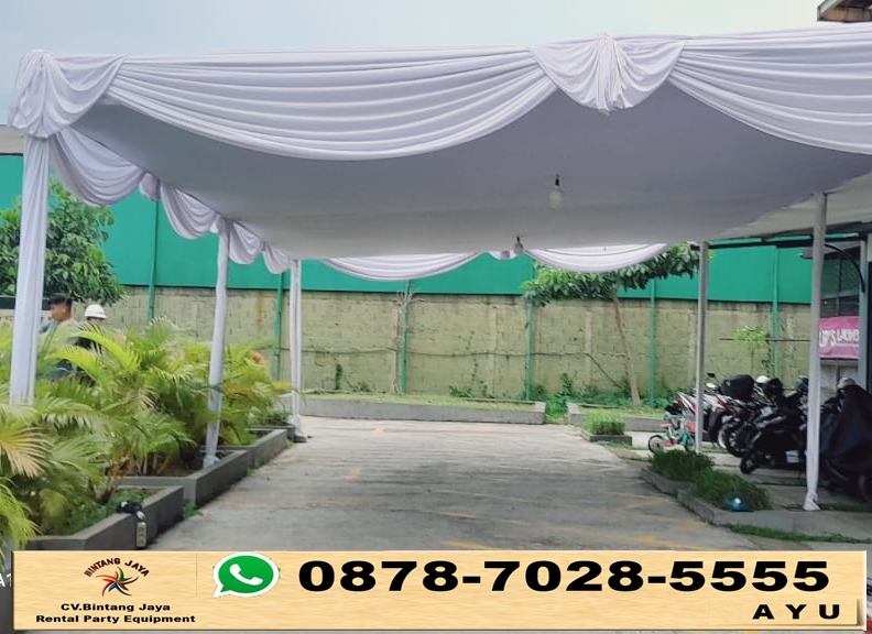 Rental Tenda Plafon Dan Rumbai Poni Putih Jakarta