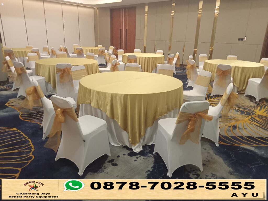 Sewa Kursi Futura Cover Kursi Dan Meja Pita Gold Di Jakarta