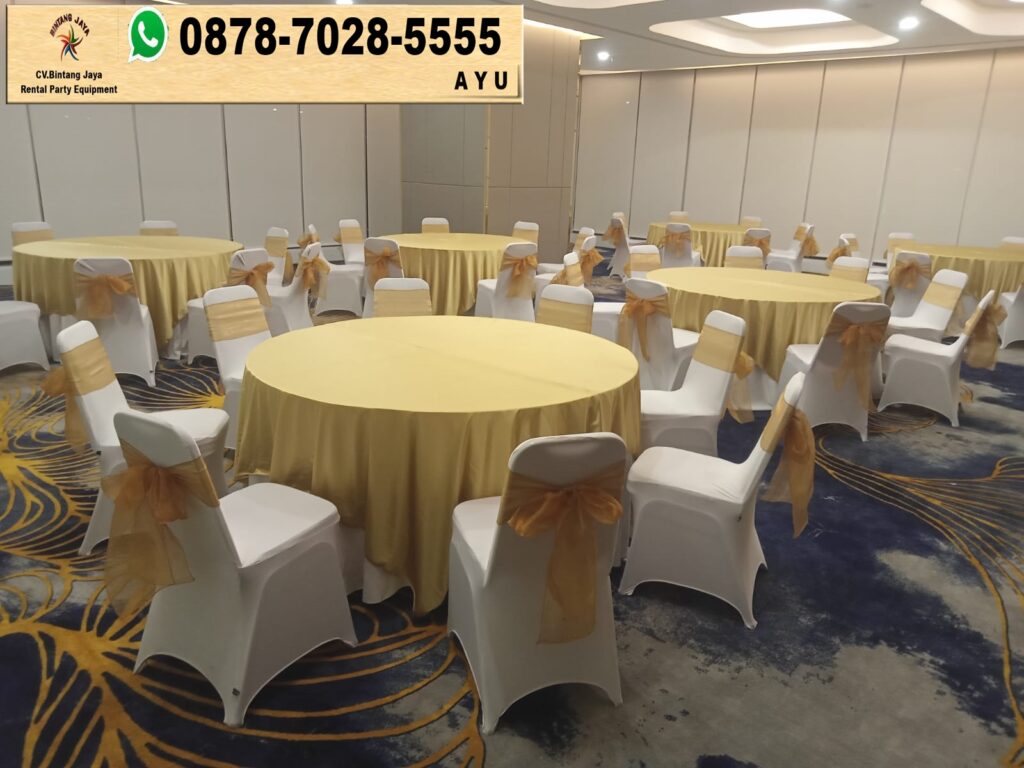 Sewa Kursi Futura Cover Kursi Dan Meja Pita Gold Di Jakarta