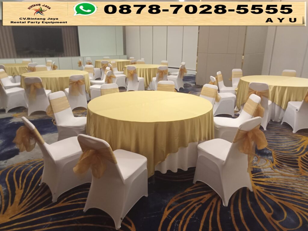 Sewa Kursi Futura Cover Kursi Dan Meja Pita Gold Di Jakarta