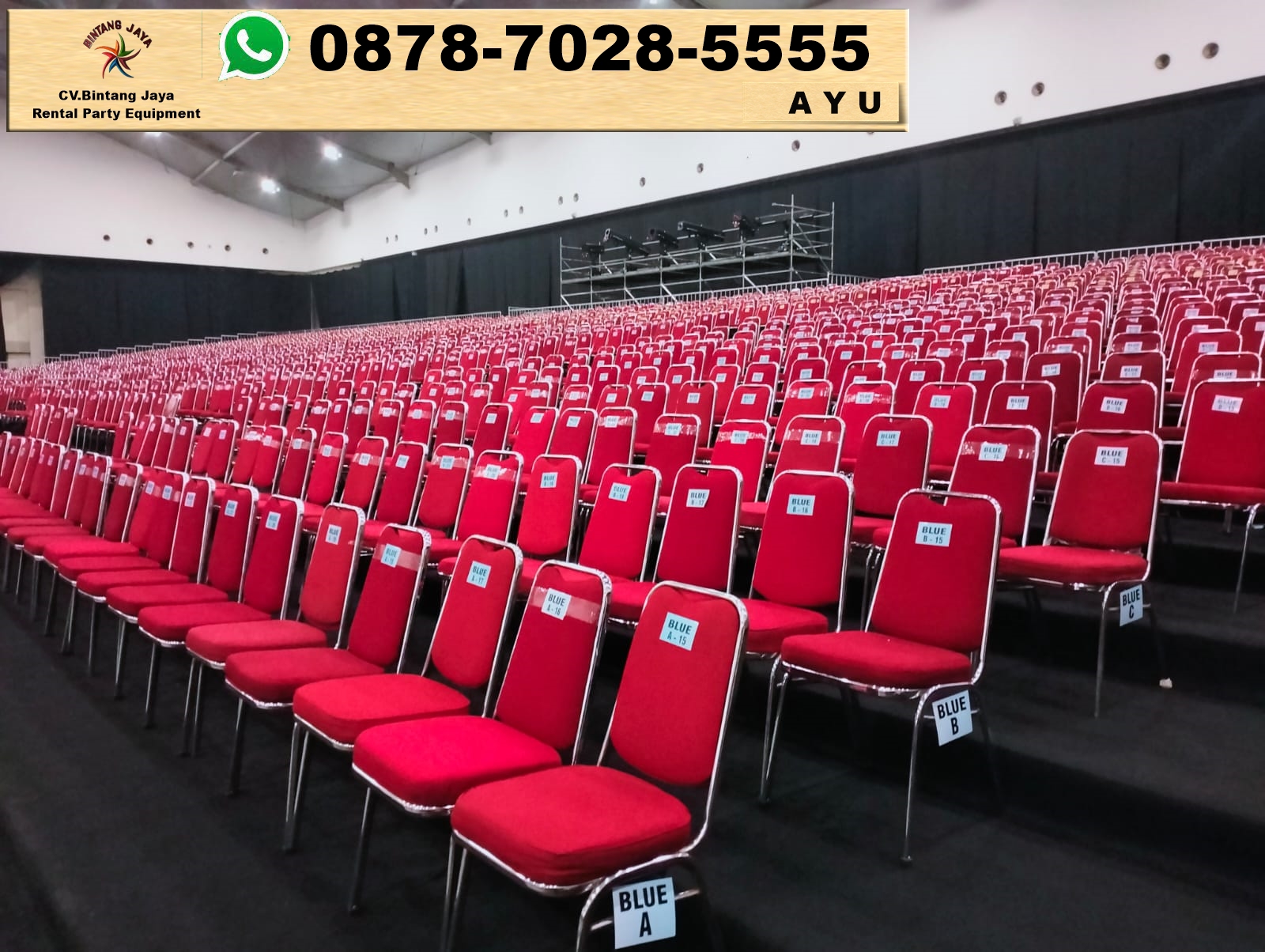 Sewa Kursi Futura Merah Stainless Jakarta