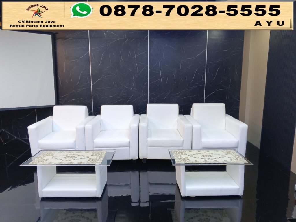 Sewa Sofa Putih Type Kotak Minimalis Jakarta