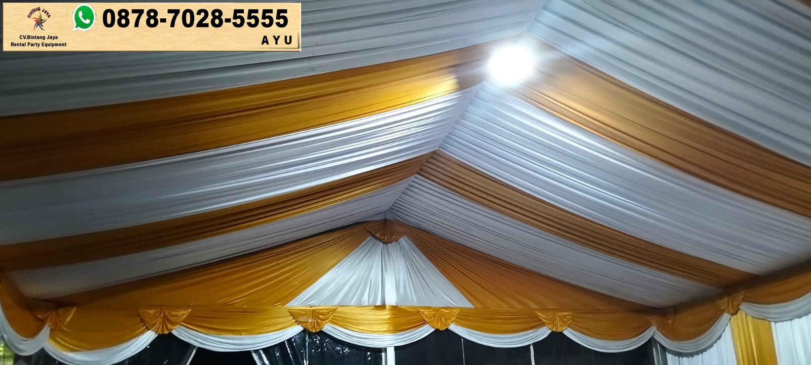Jasa Dekorasi Kain Atap dan Dinding Tenda Roder Jakarta