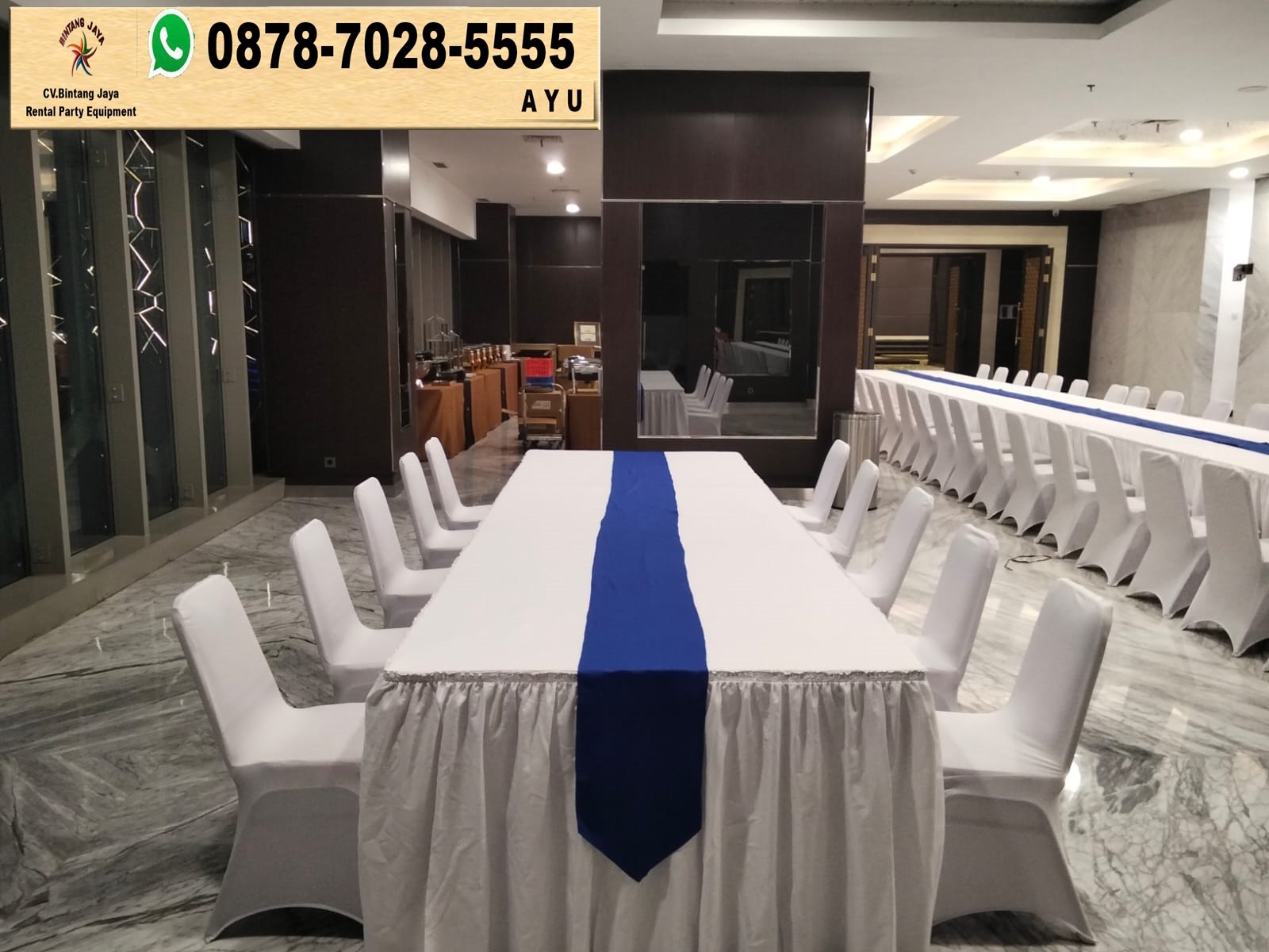 Rental Kursi Susun Stainless dan Meja Kotak Bekasi