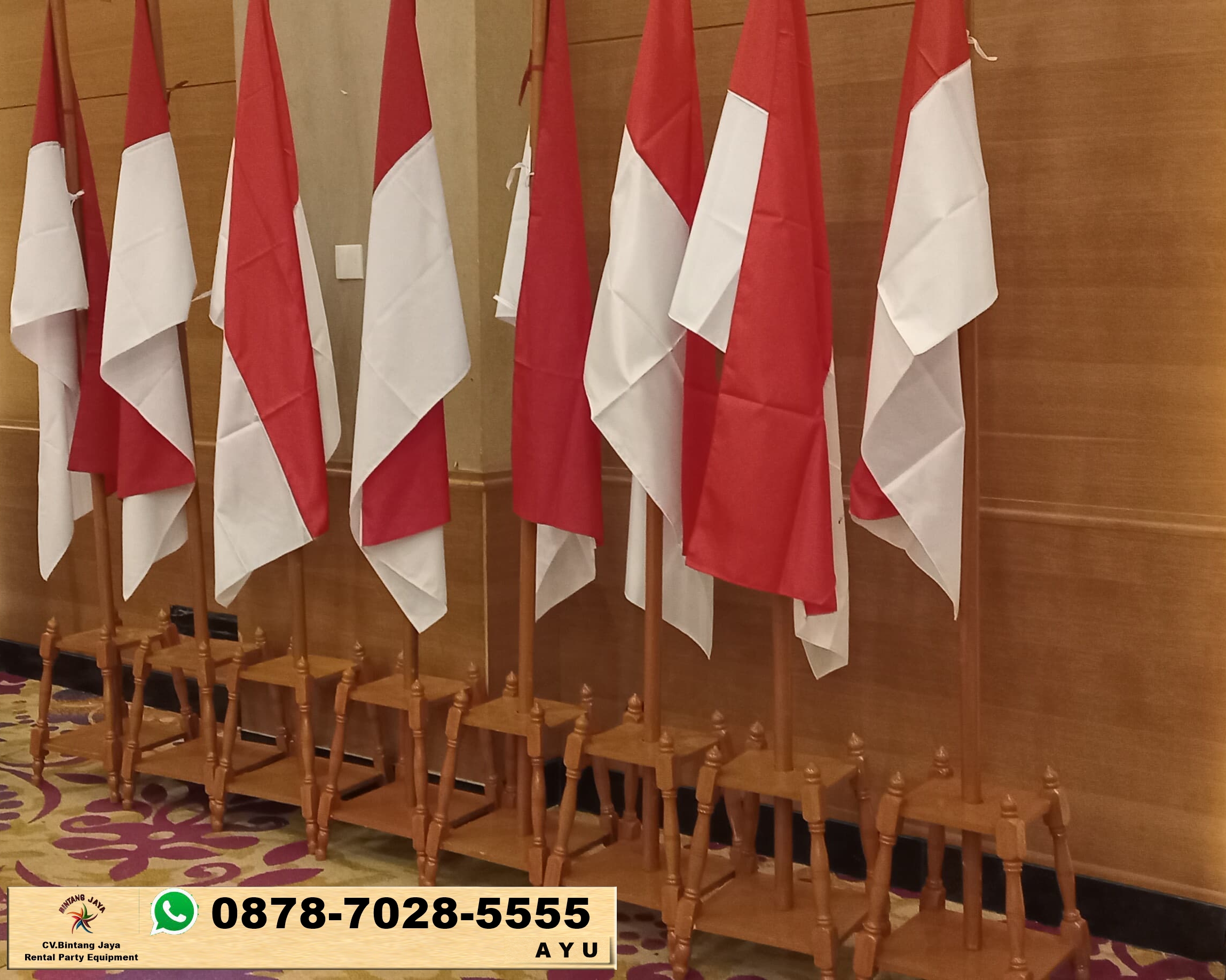 Sewa Tiang Bendera VIP Kayu Dan Kursi Direktur Pancoran Jaksel
