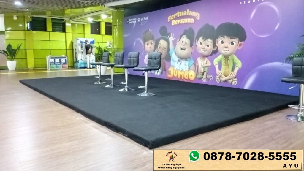 Jasa Sewa Panggung Indoor Type Kotak Karpet Hitam Jakarta