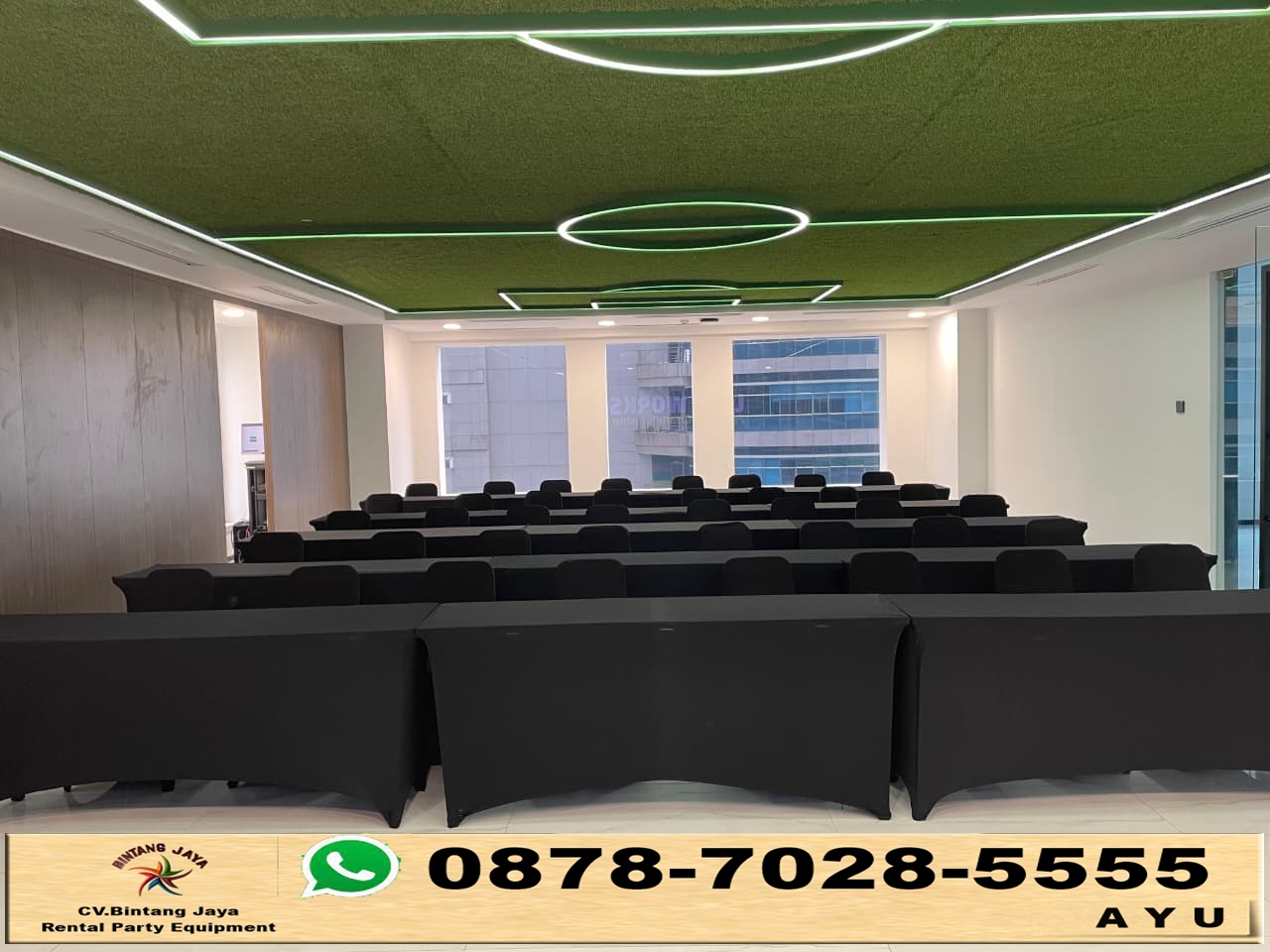 Pusat Sewa IBM Meja Cover Hitam Ketat Bandung