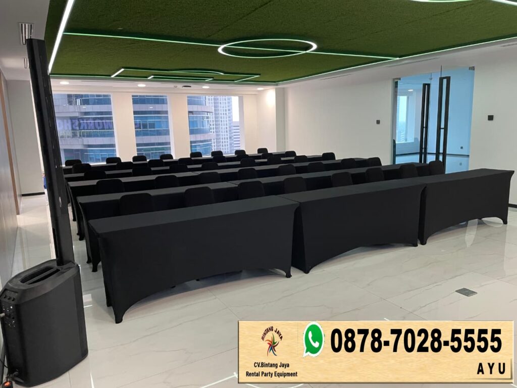 Pusat Sewa IBM Meja Cover Hitam Ketat Bandung