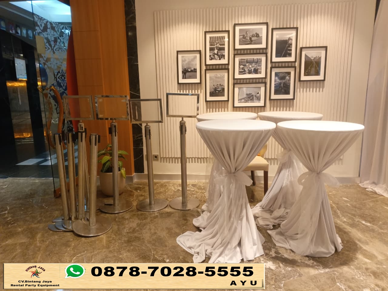 Sewa Meja Bar Tiang Antrian Sofa Dan Sirine Jakarta