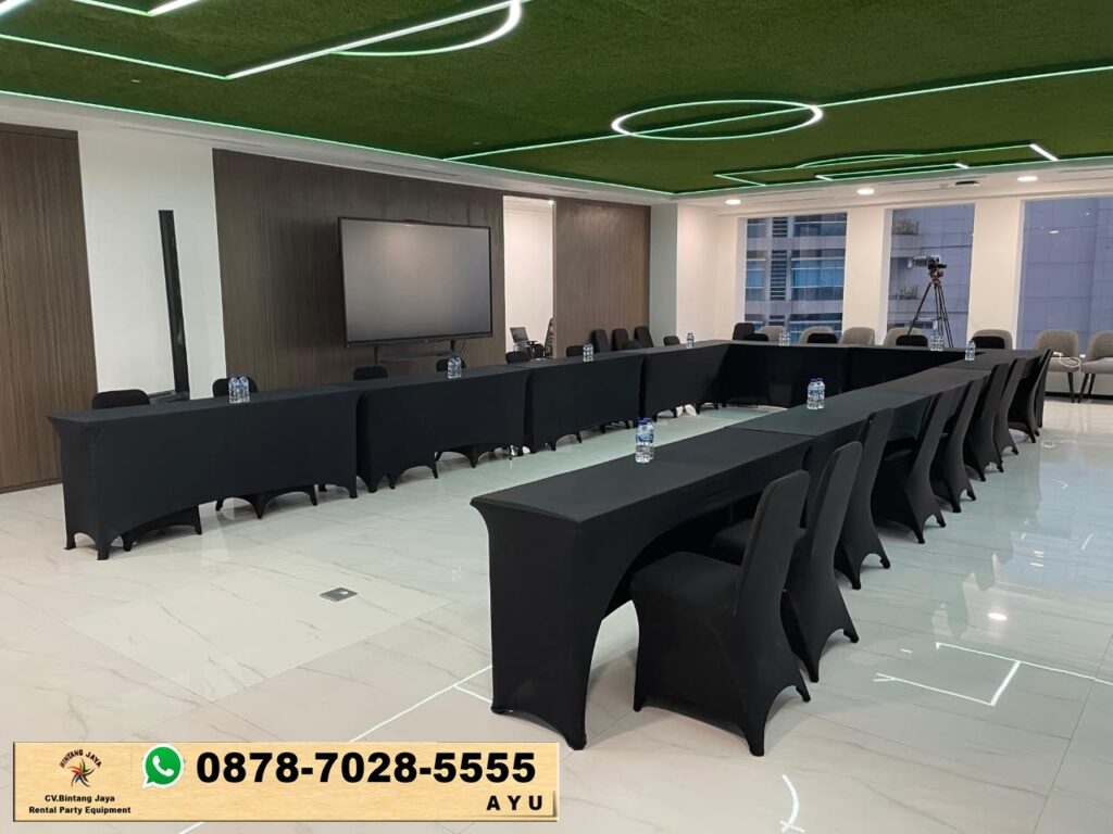 Pusat Rental IBM Meja Panjang Cover Hitam Jakarta