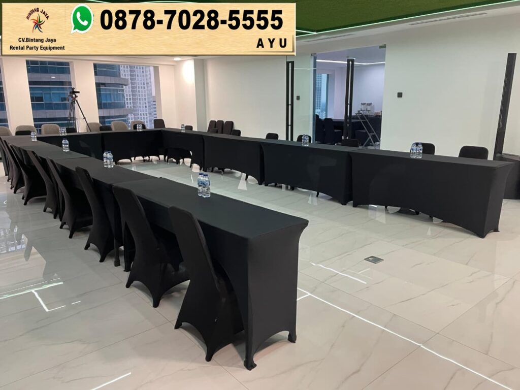 Pusat Rental IBM Meja Panjang Cover Hitam Jakarta