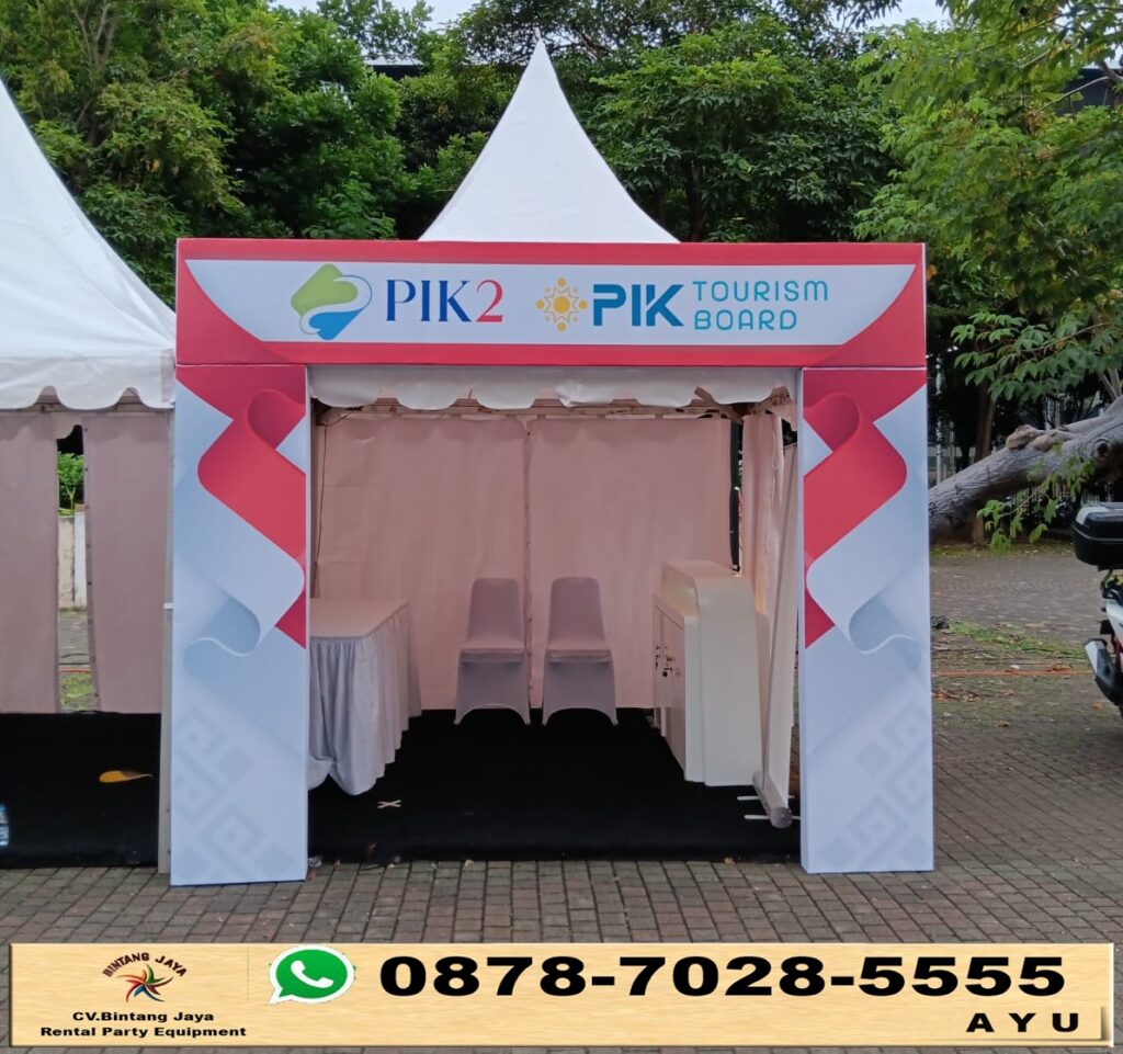 Rental Tenda Kerucut Type Sarnafil Putih Parkir Timur GBK Jakpus